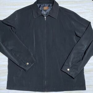 Metro Concepts Mens Size L Black Faux Suede Full Zip Jacket